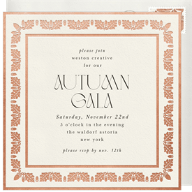 'Foiled Autumn Border' Gala Invitation