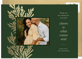 'Foil Pine Sprigs' Holiday Greetings Card