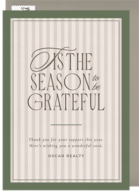 'Preppy Gratitude' Business Holiday Greetings Card