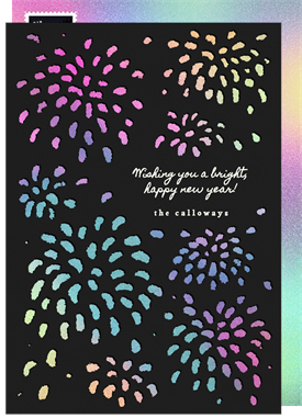 'Funky Fireworks' New Year's Greeting Card