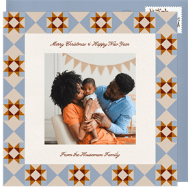 'Quilt Square' Christmas Greetings Card