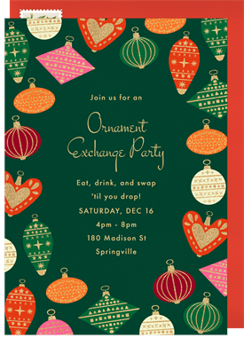 'Ornament Exchange' Holiday Party Invitation