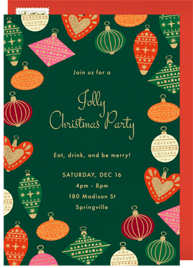 'Ornament Exchange' Christmas Party Invitation