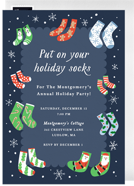 'Holiday Socks' Holiday Party Invitation