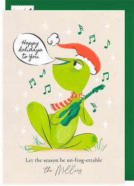 'Festive Frog' Holiday Greetings Card