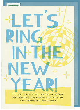 'Disco Dazzle' New Year's Party Invitation