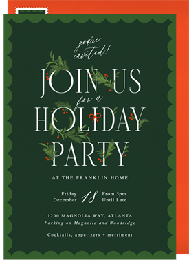 'Chic Botanicals' Holiday Party Invitation