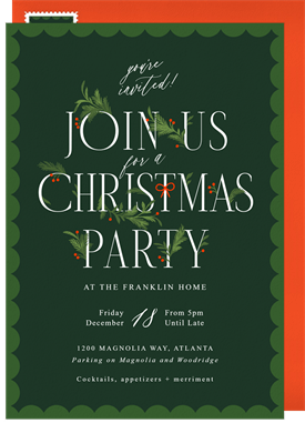 'Chic Botanicals' Christmas Party Invitation