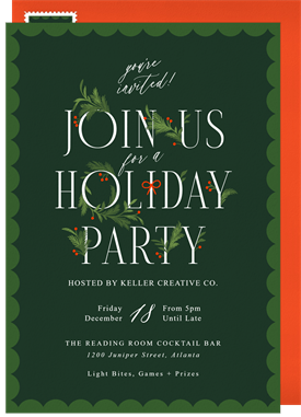 'Chic Botanicals' Business Holiday Party Invitation