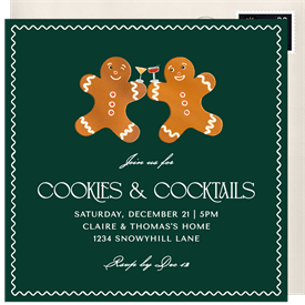 'Cookies and Cocktails' Holiday Party Invitation