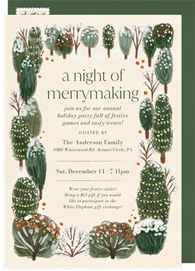 'Snow-kissed Forest' Holiday Party Invitation