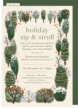 'Snow-kissed Forest' Business Holiday Party Invitation