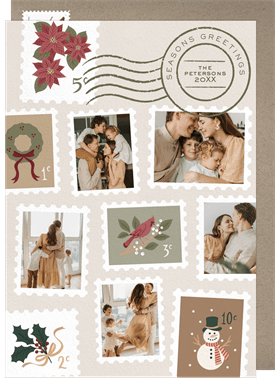 'Seasonal Stamps' Holiday Greetings Card