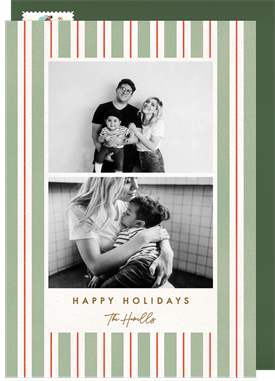 'Simple Festive Stripes' Holiday Greetings Card