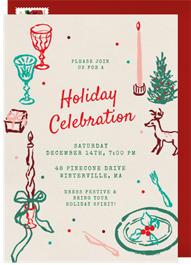 'Seasonal Decor' Holiday Party Invitation