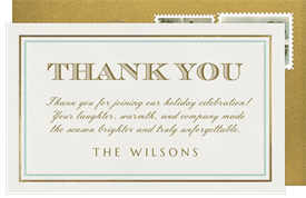 'Holly and Berry Border' Business Holiday Party Thank You Note