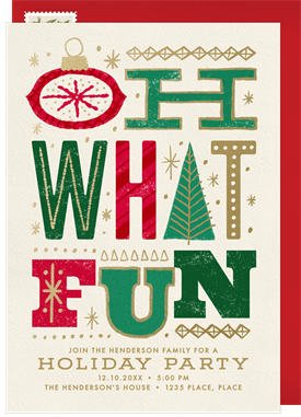 'Bold Oh What Fun' Holiday Party Invitation