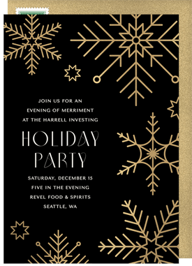 'Mod Snowflake' Business Holiday Party Invitation