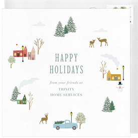 'Sweet Snowy Village' Business Holiday Greetings Card