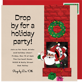 'Festive Drop In' Holiday Party Invitation