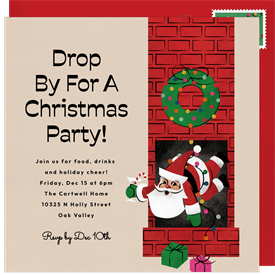 'Festive Drop In' Christmas Party Invitation