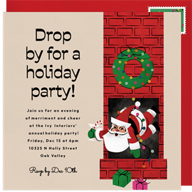 'Festive Drop In' Business Holiday Party Invitation