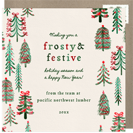 'Whimsy Pines' Business Holiday Greetings Card