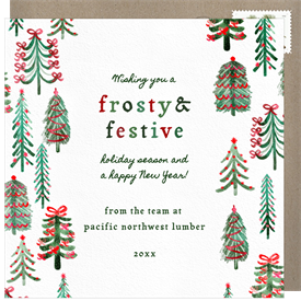 'Whimsy Pines' Business Holiday Greetings Card