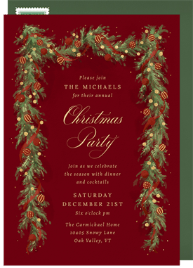 'Winter Garland' Christmas Party Invitation
