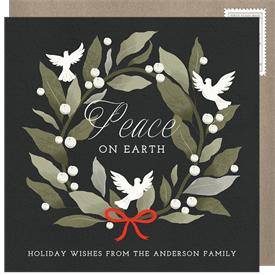 'Dove Wreath' Holiday Greetings Card