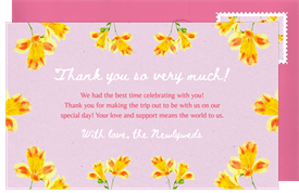 'Bright Botanicals' Wedding Thank You Note