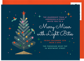 'Aluminum Tree' Business Holiday Party Invitation