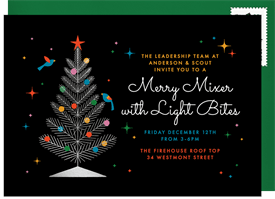 'Aluminum Tree' Business Holiday Party Invitation