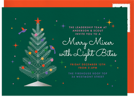 'Aluminum Tree' Business Holiday Party Invitation