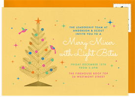 'Aluminum Tree' Business Holiday Party Invitation