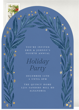 'Leafy Arch' Holiday Party Invitation