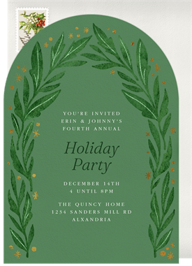 'Leafy Arch' Holiday Party Invitation