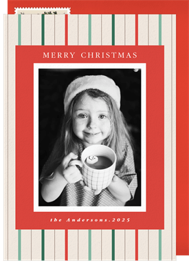 'Festive Candy Stripes' Christmas Greetings Card