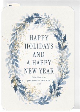 'Earthy Wreath' Business Holiday Greetings Card