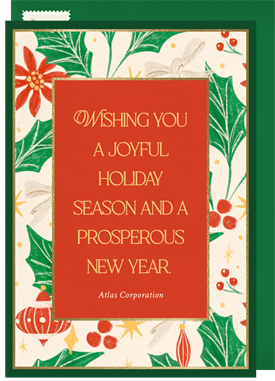 'Yuletide Botanicals' Business Holiday Greetings Card