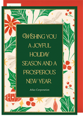'Yuletide Botanicals' Business Holiday Greetings Card