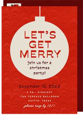 'Retro Marbled' Christmas Party Invitation