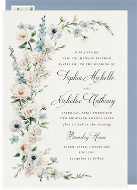 'Romance in Blue' Wedding Invitation