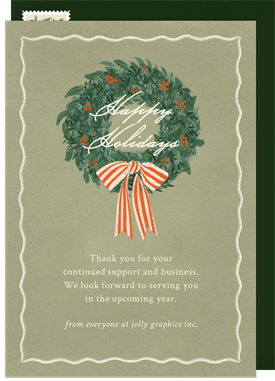 'Christmas Wreath' Business Holiday Greetings Card