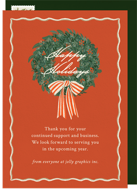 'Christmas Wreath' Business Holiday Greetings Card