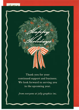 'Christmas Wreath' Business Holiday Greetings Card