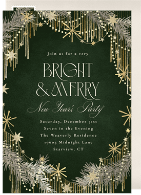 'Twinkling Tinsel' New Year's Party Invitation