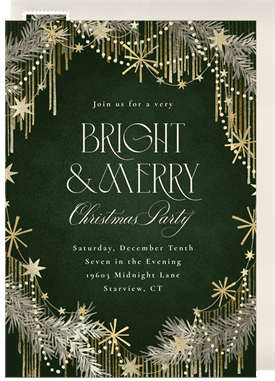 'Twinkling Tinsel' Christmas Party Invitation