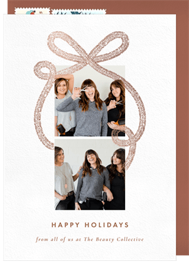 'Foil Bow' Business Holiday Greetings Card