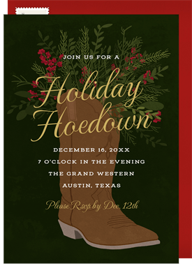 'Festive Boot' Holiday Party Invitation
